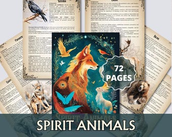 Spirit Animal Guide for Witches • Totem Meanings • Printable Grimoire Pages (PDF)
