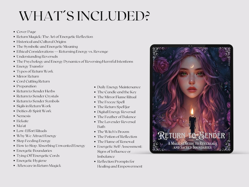 Return to Sender Printable Grimoire Pages — Ethical Reversal Spells, Protection Rituals & Energy Cleansing for Your Altar image 11