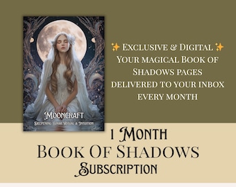 Book of Shadows-abonnement: Mooncraft – Verdieping van het maanritueel en intuïtie. Afdrukbaar
