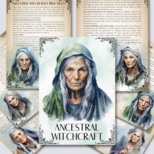 Voorouderlijke hekserij. Prachtige pagina's voor je Book Of Shadows. Afdrukbaar