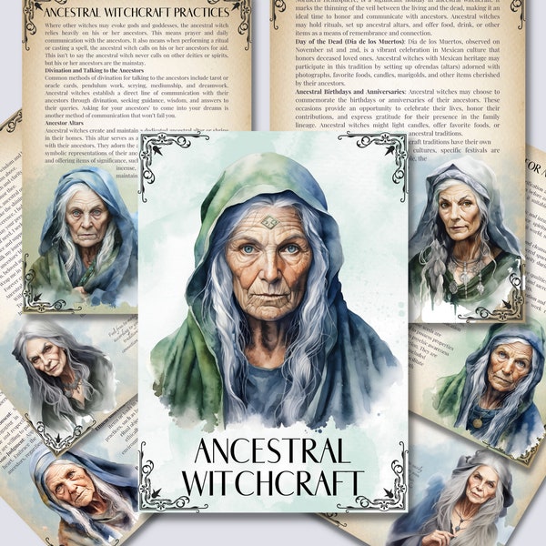 Ancestral Witchcraft. Beautiful pages for your Book Of Shadows. Printable