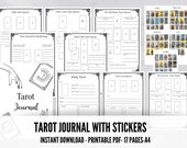 Printable Tarot Journal with Stickers • Tarot Workbook & Witchcraft Study Pages (PDF)