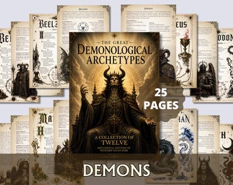 Demonology Grimoire Printable PDF Book of Shadows Western Occultism Dark Academia