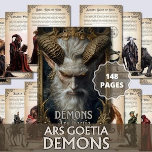 Compendio de Demonios de Ars Goetia — Referencia Ilustrada de Demonología / 72 Demonios. 148 páginas de Grimorio Imprimibles.
