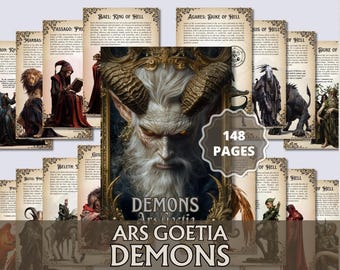 Ars Goetia Demons Compendium — Riferimento illustrato di demonologia / 72 demoni. 148 pagine di Grimorio stampabili