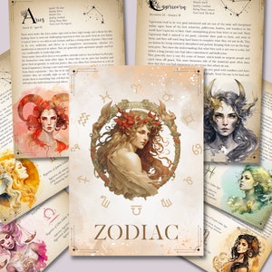 Zodiac Book of Shadows Pages: Astrology Correspondences (Digital Download)