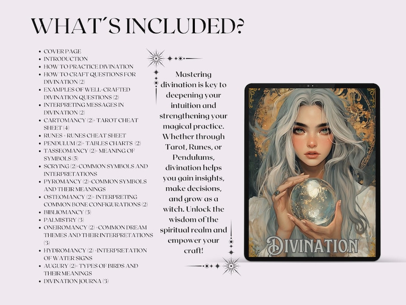 DIVINATION for Beginners – Tarot & Runes Cheat Sheets, Pendulum, Tea ...