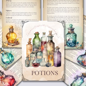 ポーション。Book Of Shadows の美しいページ。すぐにダウンロードできます。