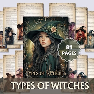Types of Witches PDF Guide | Discover Your Witch Type | Digital Grimoire Journal | Witchcraft Workbook for Self-Discovery