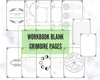 Libro de ejercicios con páginas en blanco del grimorio