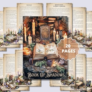 Book of Shadows Guide: Printable Grimoire Pages (20 Page PDF)