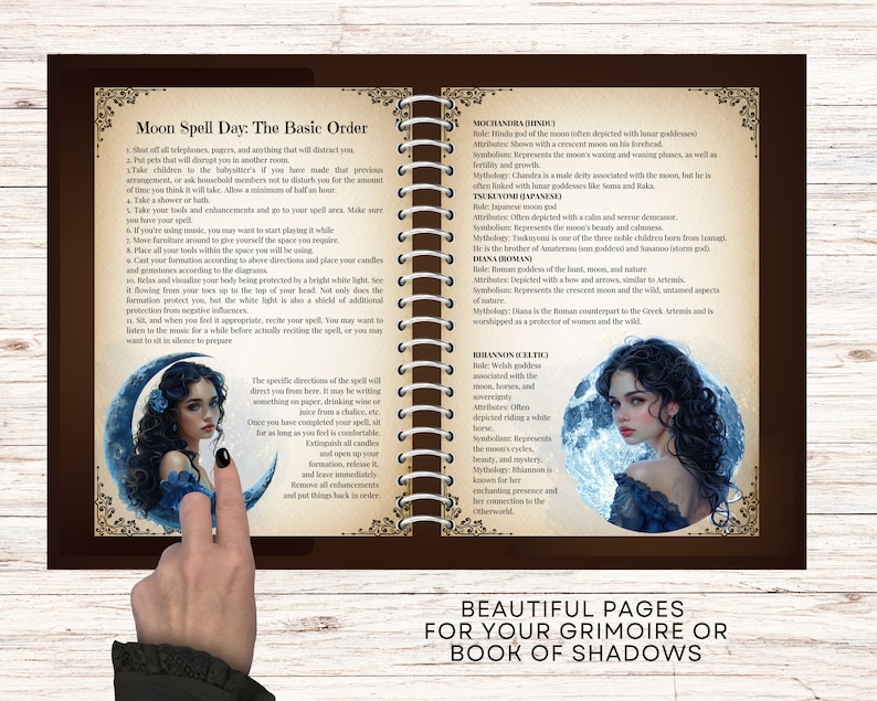 Moon Rituals Book Moon Magick Grimoire โ Lunar Witchcraft Printable | Full Moon Rituals ...
