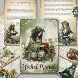 Herbal Magick + BONUS (journal d'herbes). Notions de base. De belles pages pour votre Livre des ombres. Téléchargement instantané.