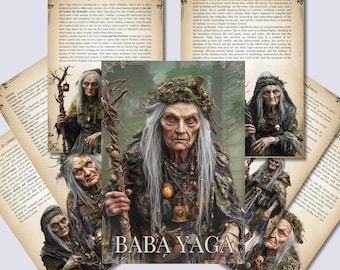 Baba Yaga Grimoire Pages: Slavic Folklore Witch (Printable PDF)