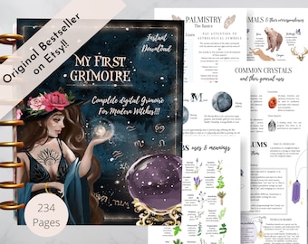 The most beautiful and complete Grimoire for Baby Modern Witches. Full Color. A4, A5, Letter Size. Instant download.