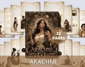 Arachne Grimoire Pages Printable PDF | Greek Mythology Book of Shadows | Witch Journal | Arachne Guide