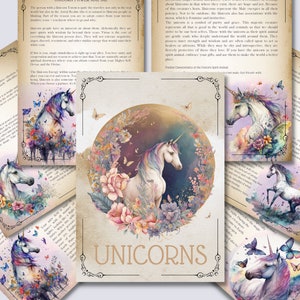 Unicorn Book of Shadows Pages: Grimoire Printable (Digital Download)