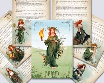 Brigid, Celtic Goddess. Beautiful pages for your Book Of Shadows. Instant Download.