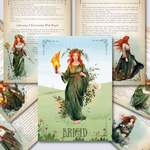 Brigid, Celtic Goddess. Beautiful pages for your Book Of Shadows. Instant Download.