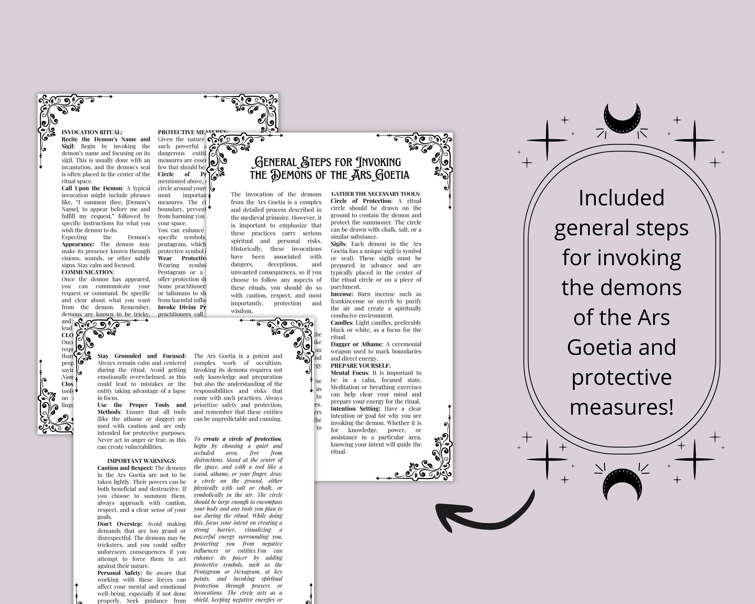 Ars Goetia Demons Compendium — Illustrated Demonology Reference | 72 ...