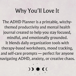 ADHD Planner Printable PDF | Witchy Planner | Digital Focus Journal | Productivity Planner | GoodNotes | Instant Download afbeelding 9
