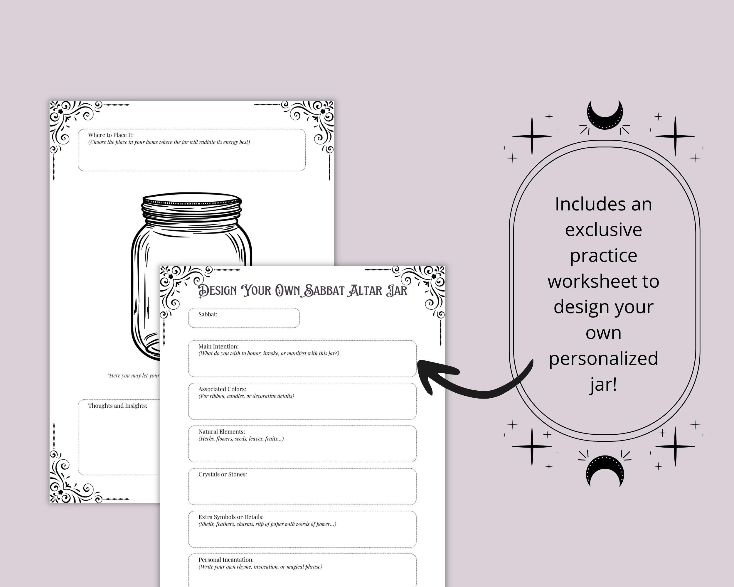 Wheel of the Year Spell Jar Grimoire Pages | Printable Wiccan ...