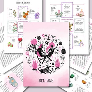 Beltane Sabbat Grimoire Printable Book of Shadows, Pagan Wheel of the Year, Witchcraft BOS Pages, Wicca Ritual