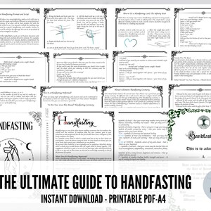 The ultimate guide to handfasting -HANDFASTING CERTIFICATE - Printable - Instant Download- Baby witch