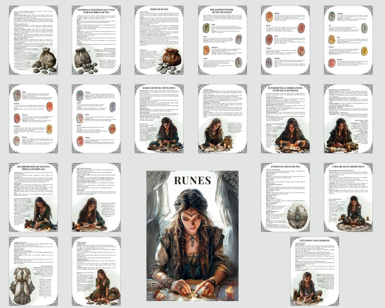 Basic Runes Set Runes Basic Guide: Grimoire Pages (printable PDF) - Etsy