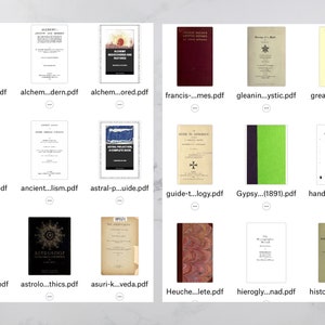 Puede incluir: Una colecci&oacute;n de portadas de libros antiguos con t&iacute;tulos como "A Collection of the Writings of Thomas Carlyle", "Alchemy, Ancient and Modern", "Alchemy, Rediscovering and Redefining", "Francis Bacon's Works", "Gleanings from the Mystic", "The Great Secret", "All About Evils", "Ancient...ism", "Astral Projection", "Guide to the Astral Plane", "Gypsy (1891)", "Handbook of...istry", "Astrology", "Astrology", "Asuri-K...Veda", "Heuche...lete", "Hierogly...nad", "History...ook".