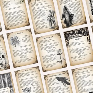 OLD WITCH SPELLS Bundle, 68 Printable Spells, 70 Pages of Beautiful Old Witchcraf Magick for ...