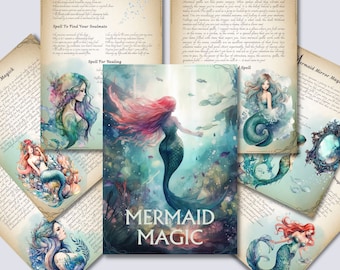 Páginas del Libro de las Sombras de la Sirena: Grimorio Vintage (Descarga digital)