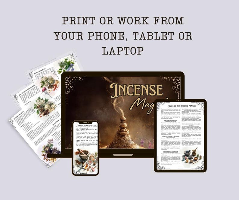 Incense Magick Grimoire Printable • Book of Shadows Pages for Smoke ...