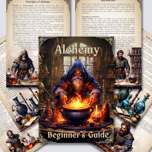 Alchemie Handbuch für Anfänger. Wunderschöne Seiten für dein Grimoire oder das Buch Der Schatten. Druckbar