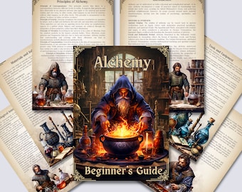 Alchemie Anleitung für Anfänger: Grimoire Seiten zum Ausdrucken (PDF)