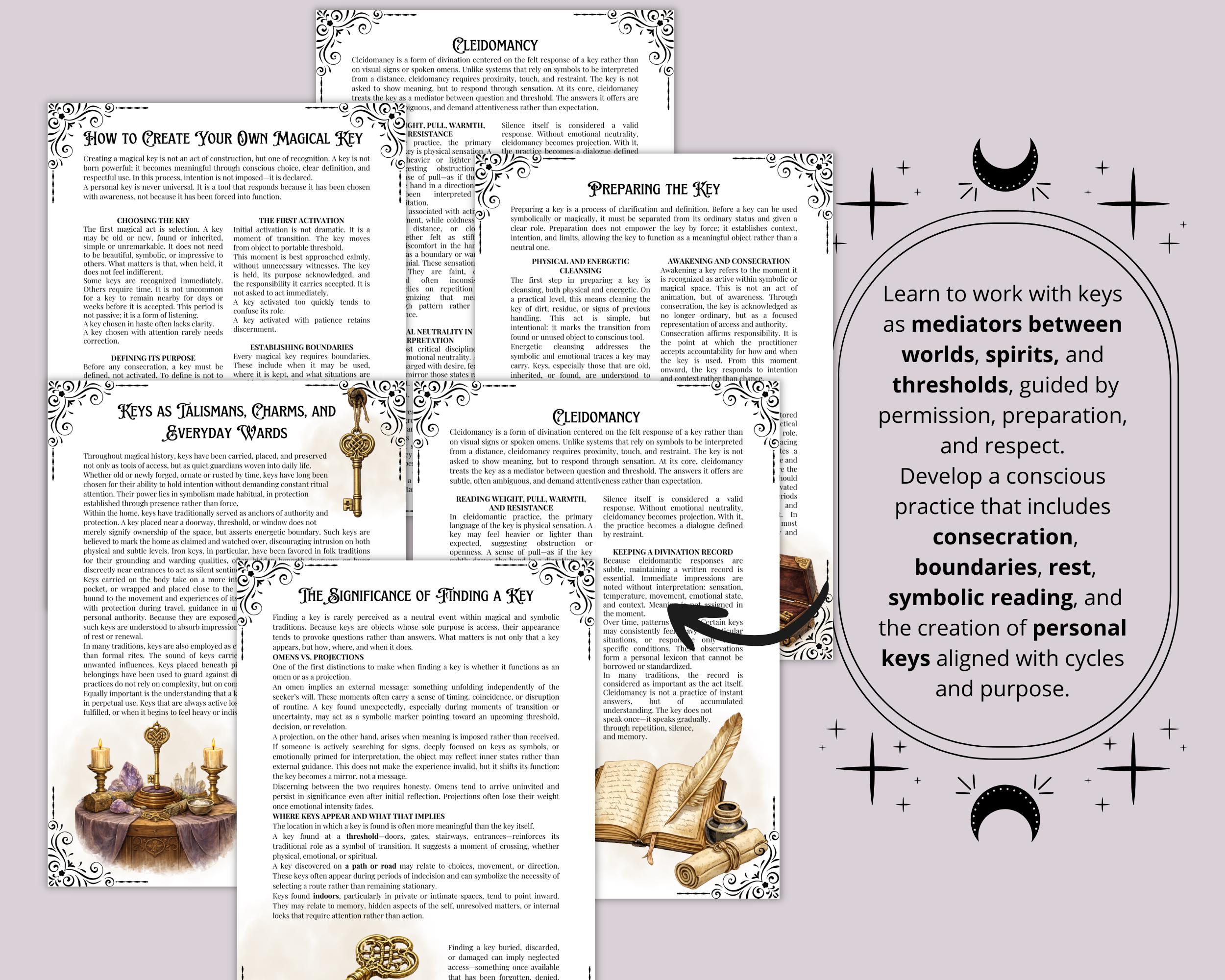 Keys in Witchcraft | Printable Grimoire Pages | Magical Keys, Threshold ...