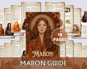 Mabon Grimoire Printable, 19-Page Autumn Equinox Book of Shadows PDF