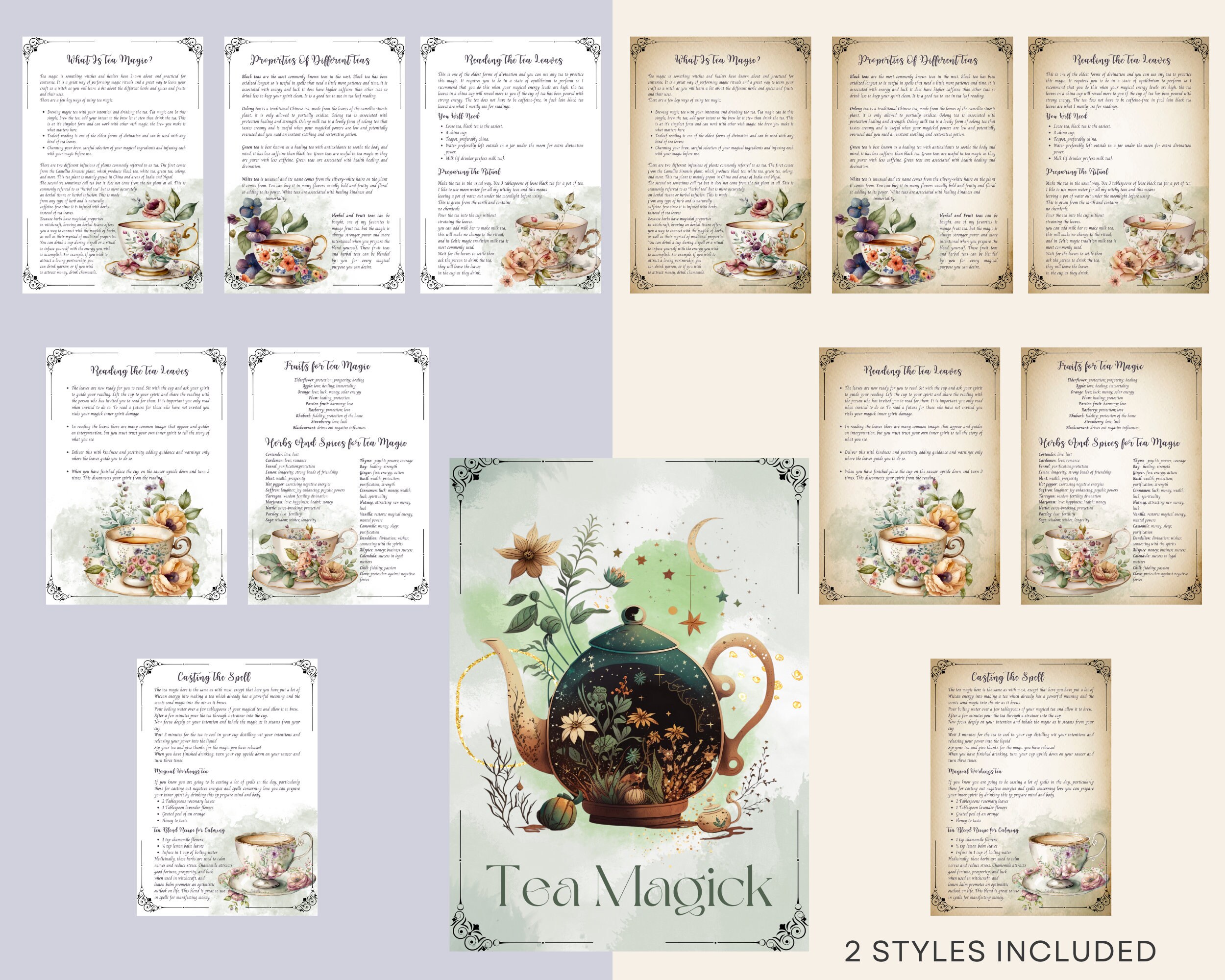 Tea Magick Book of Shadows Pages: Tea Witchcraft Guide (digital ...
