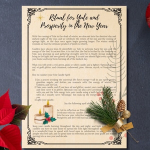 Ritual for Yule and Prosperity in the New Year, Grimoire pages, Yule