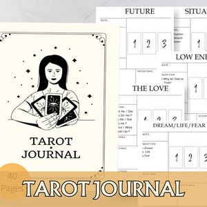 Diario de Tarot / Libro de Tiradas de Tarot Imprimible / Lecturas Diarias, Tiradas de Amor y Luna, Rastreador de Intuición en PDF