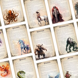 Phoenix Invocation Mythical Bestiary Grimoire Pages – Dragons, Griffins, Phoenix, Kraken ...
