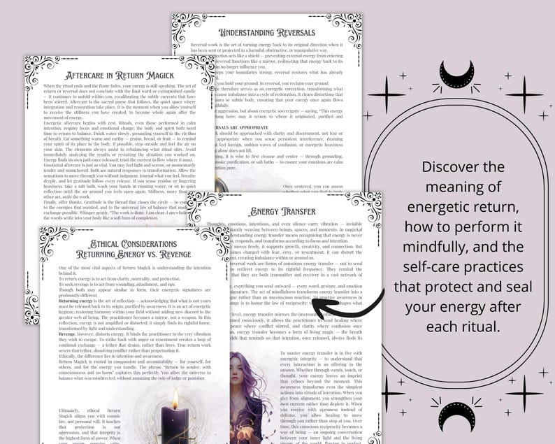 Return to Sender Printable Grimoire Pages — Ethical Reversal Spells, Protection Rituals & Energy Cleansing for Your Altar image 3
