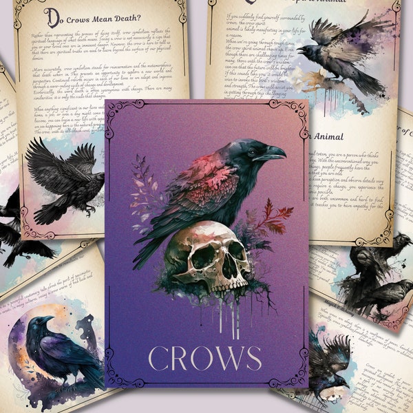 CROWS. Beautiful pages for you Book Of Shadows. Instant download