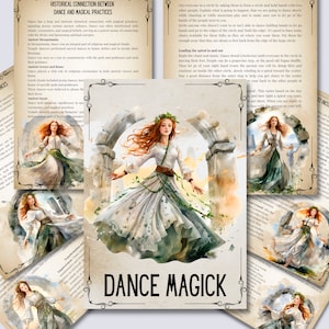Dance Magick. Beautiful pages for your Book Of Shadows. Instant download.