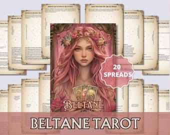 Beltane Tarot Legebuch. 20 Tarotkarten für die Energie des Sabbats. Druckbar