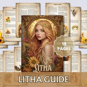 Páginas del Grimorio de Litha / Solsticio de verano imprimible / Libro de las Sombras PDF / Sabbat wiccano, Ritual de solsticio de verano, Rueda del año