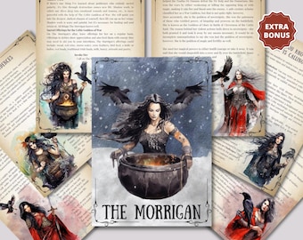 The Morrigan Celtic Goddess Pages + Shadow Work Journal (Digital Download)