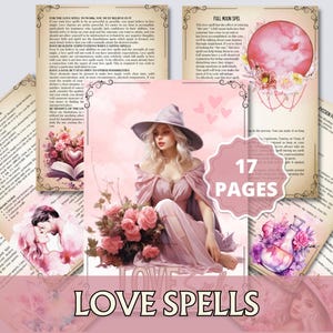 Love Spells Grimoire Pages • Book of Shadows Printable • Attraction Magic & Rituals