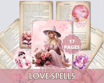 Liebeszauber Grimoire Seiten • Buch der Schatten zum Ausdrucken • Anziehungskraft Magie & Rituale