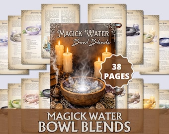 Magick Wasserschalen mischt | Druckbare Grimoire Seiten | PDF mit Wasser Ritualen